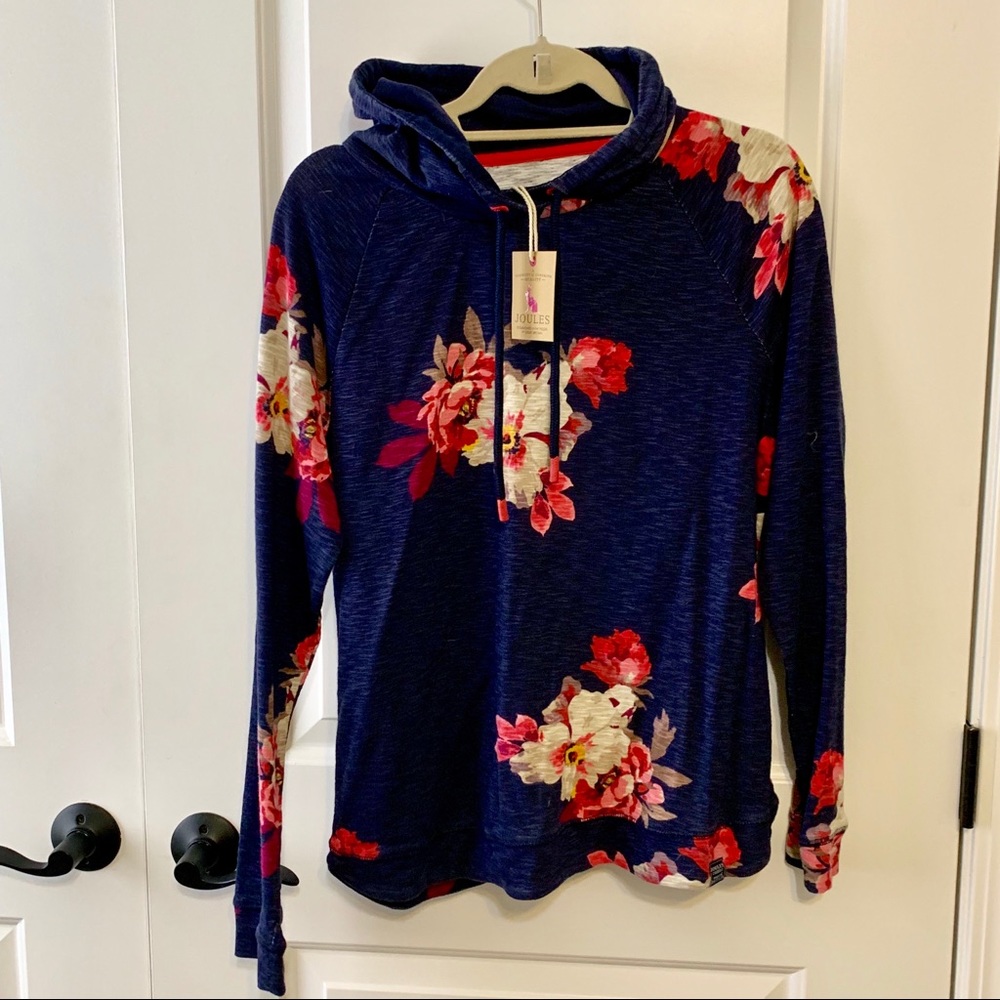 Joules hooded floral navy NWT